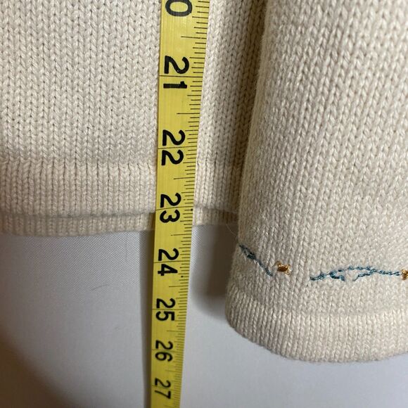 Christopher & Banks Winter Forest Cabin Full Button Sweater Cardigan Size L - Picture 12 of 14